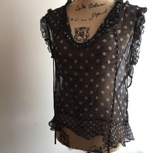 BCBG Sheer Polka Dot Tank